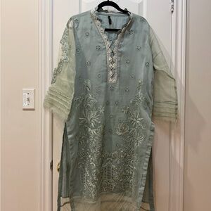 Elegant Women's Embroidered Kurta in Green